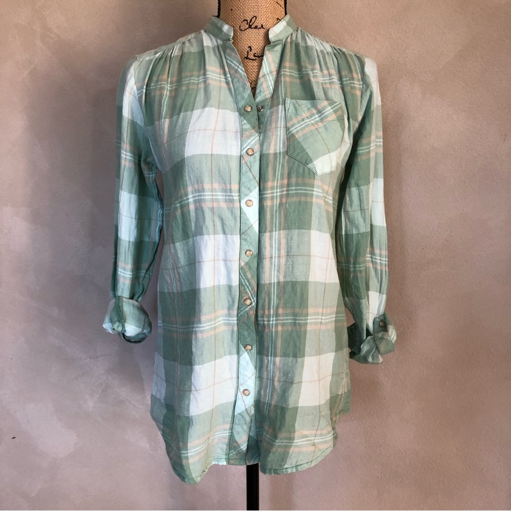 Tasha Polizzi cotton plaid long sleeve top